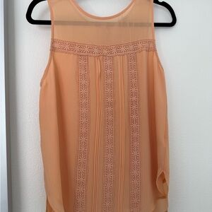 Naked Zebra Crochet Peach Sleeveless Top